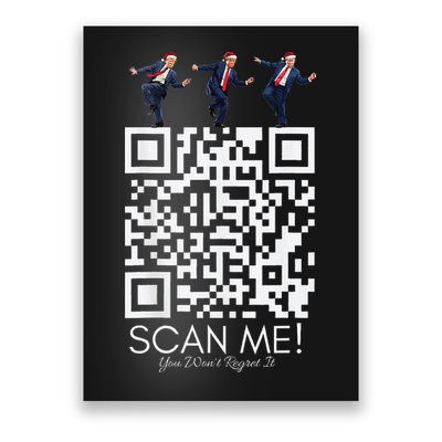 Funny Qr Scan Me President Qr Trump Dancing Hat Christmas Poster
