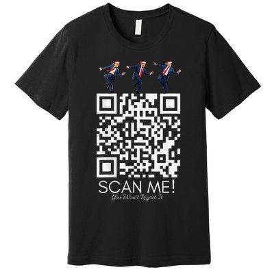Funny Qr Scan Me President Qr Trump Dancing Hat Christmas Premium T-Shirt