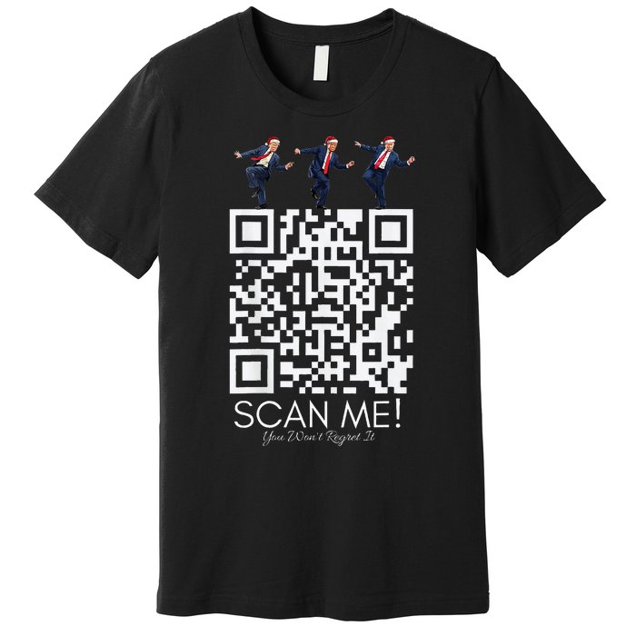 Funny Qr Scan Me President Qr Trump Dancing Hat Christmas Premium T-Shirt