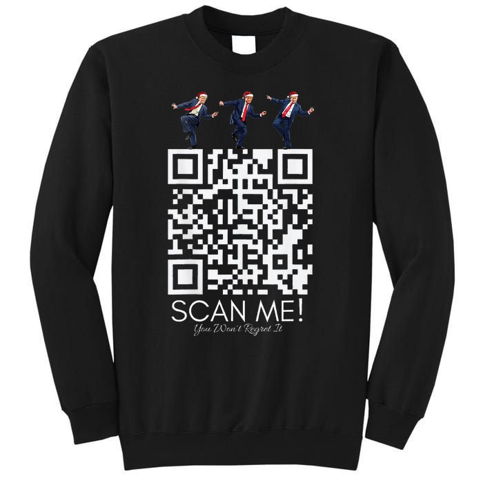 Funny Qr Scan Me President Qr Trump Dancing Hat Christmas Tall Sweatshirt