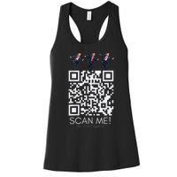 Funny Qr Scan Me President Qr Trump Dancing Hat Christmas Women's Racerback Tank