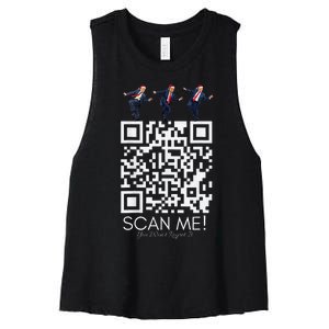 Funny Qr Scan Me President Qr Trump Dancing Hat Christmas Women's Racerback Cropped Tank