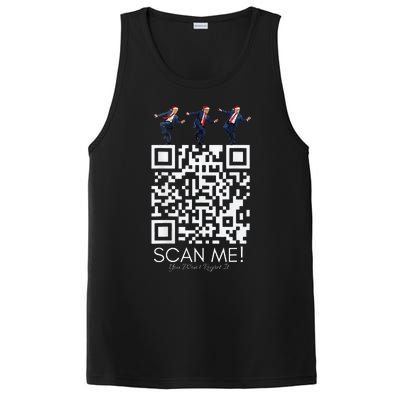 Funny Qr Scan Me President Qr Trump Dancing Hat Christmas PosiCharge Competitor Tank