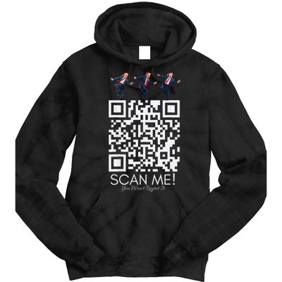 Funny Qr Scan Me President Qr Trump Dancing Hat Christmas Tie Dye Hoodie