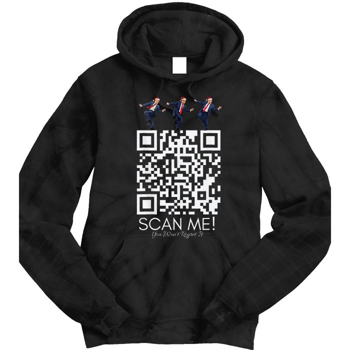 Funny Qr Scan Me President Qr Trump Dancing Hat Christmas Tie Dye Hoodie