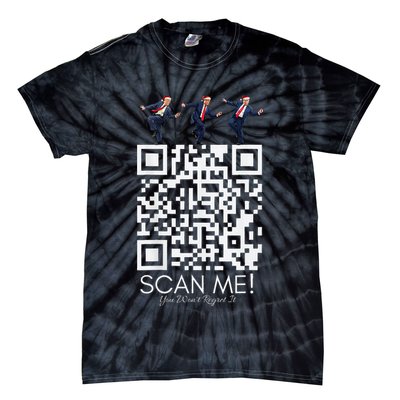 Funny Qr Scan Me President Qr Trump Dancing Hat Christmas Tie-Dye T-Shirt