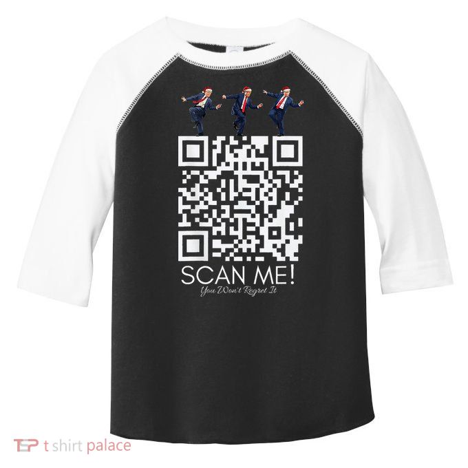 Funny Qr Scan Me President Qr Trump Dancing Hat Christmas Toddler Fine Jersey T-Shirt