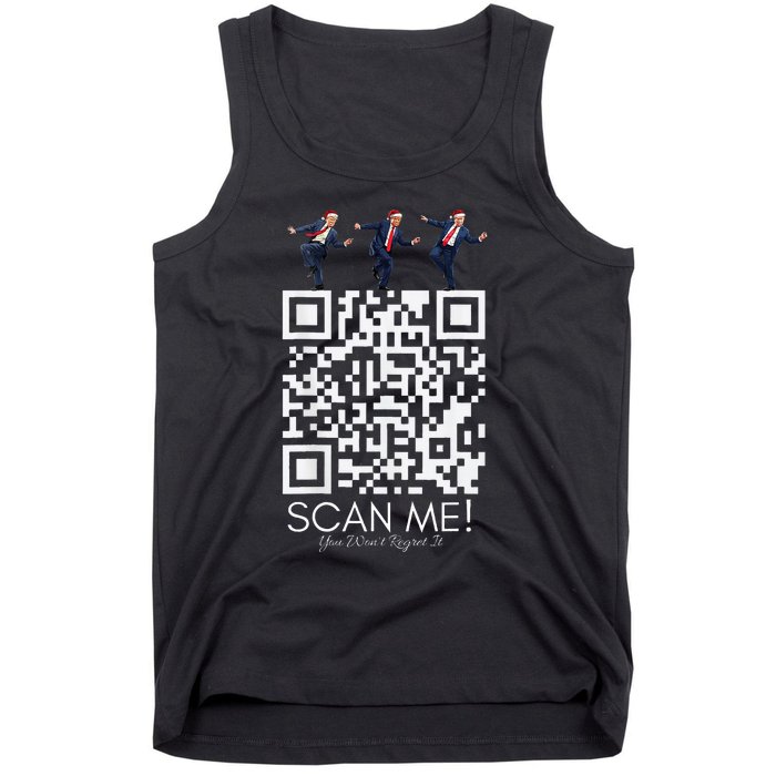 Funny Qr Scan Me President Qr Trump Dancing Hat Christmas Tank Top