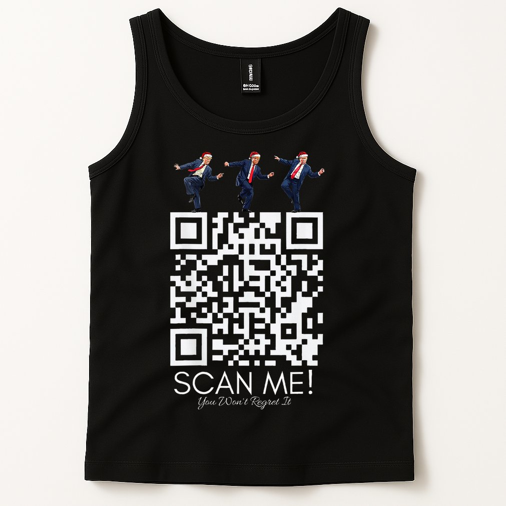 Funny Qr Scan Me President Qr Trump Dancing Hat Christmas Tank Top