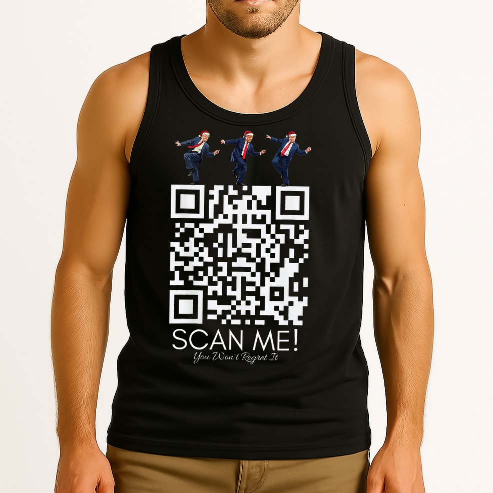 Funny Qr Scan Me President Qr Trump Dancing Hat Christmas Tank Top