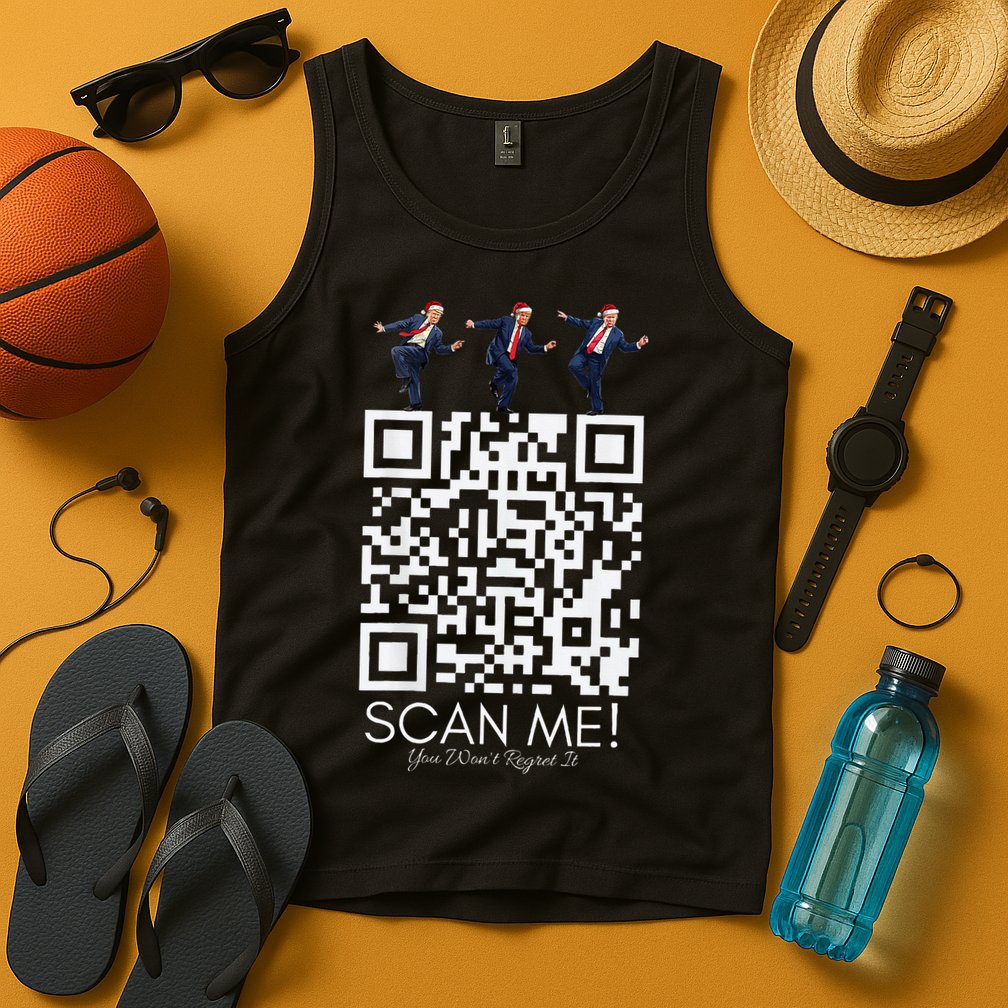 Funny Qr Scan Me President Qr Trump Dancing Hat Christmas Tank Top