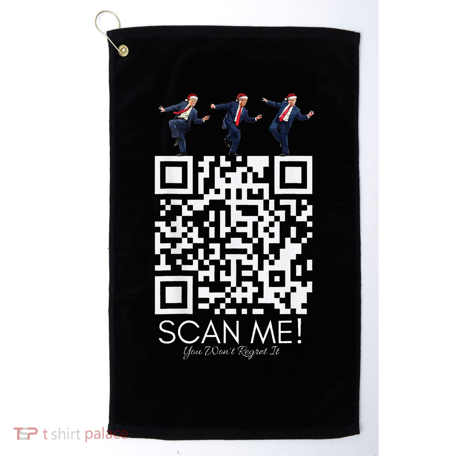 Funny Qr Scan Me President Qr Trump Dancing Hat Christmas Golf Towel