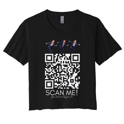 Funny Qr Scan Me President Qr Trump Dancing Hat Christmas Crop Top