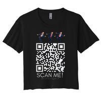 Funny Qr Scan Me President Qr Trump Dancing Hat Christmas Women's Crop Top Tee