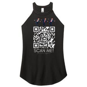 Funny Qr Scan Me President Qr Trump Dancing Hat Christmas Women's Perfect Tri Rocker Tank