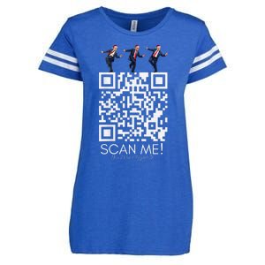 Funny Qr Scan Me President Qr Trump Dancing Hat Christmas Enza Ladies Jersey Football T-Shirt