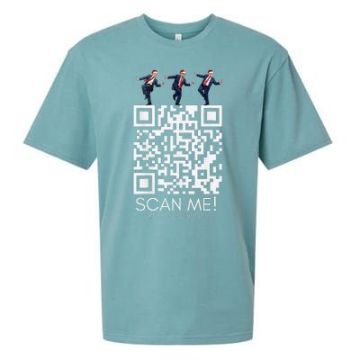 Funny Qr Scan Me President Qr Trump Dancing Hat Christmas Sueded Cloud Jersey T-Shirt