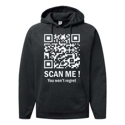 Funny Qr Scan Me President Trump 4547 Trump Dancing Code Performance Fleece Hoodie