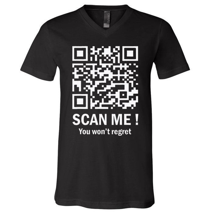 Funny Qr Scan Me President Trump 4547 Trump Dancing Code V-Neck T-Shirt