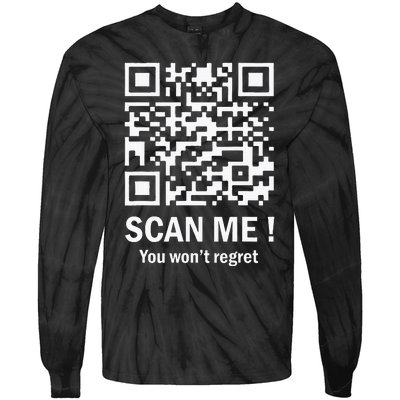 Funny Qr Scan Me President Trump 4547 Trump Dancing Code Tie-Dye Long Sleeve Shirt