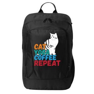 Funny Quote Spiritual Namaste Design Cat Yoga Coffee Repeat Gift City Backpack