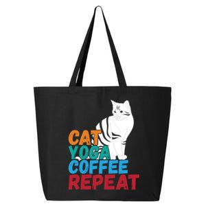 Funny Quote Spiritual Namaste Design Cat Yoga Coffee Repeat Gift 25L Jumbo Tote