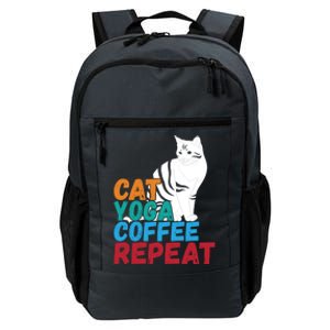 Funny Quote Spiritual Namaste Design Cat Yoga Coffee Repeat Gift Daily Commute Backpack