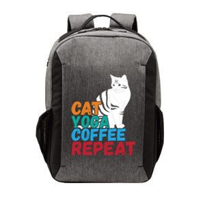 Funny Quote Spiritual Namaste Design Cat Yoga Coffee Repeat Gift Vector Backpack