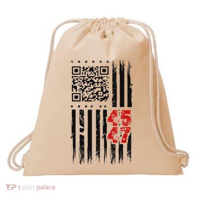 Funny Qr Scan Me President 4547 Trump Dancing Code Apparel Drawstring Bag