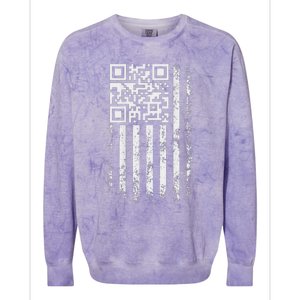 Funny Qr Scan Me President Trump 4547 Trump Dancing Code Colorblast Crewneck Sweatshirt