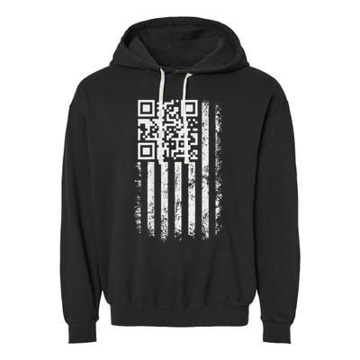 Funny Qr Scan Me President Trump 4547 Trump Dancing Code Garment-Dyed Fleece Hoodie