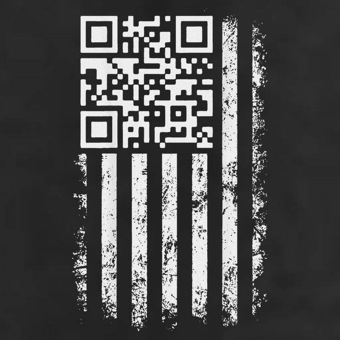 Funny Qr Scan Me President Trump 4547 Trump Dancing Code 7 Panel Mesh Trucker Snapback Hat