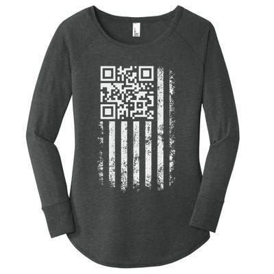Funny Qr Scan Me President Trump 4547 Trump Dancing Code Women's Perfect Tri Tunic Long Sleeve Shirt