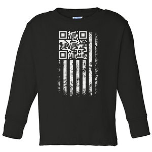 Funny Qr Scan Me President Trump 4547 Trump Dancing Code Toddler Long Sleeve Shirt