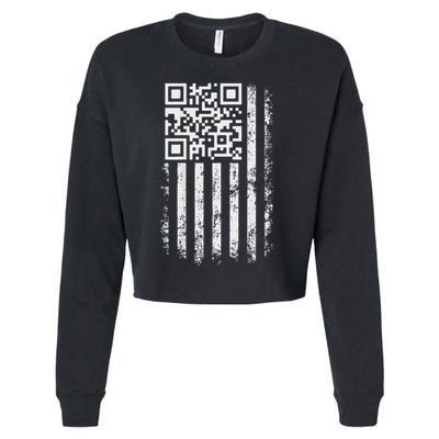 Funny Qr Scan Me President Trump 4547 Trump Dancing Code Cropped Pullover Crew
