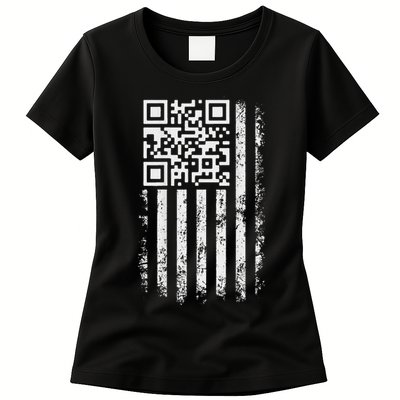 Funny Qr Scan Me President Trump 4547 Trump Dancing Code Womens T-Shirt