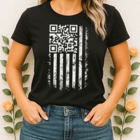 Funny Qr Scan Me President Trump 4547 Trump Dancing Code Womens T-Shirt
