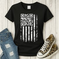 Funny Qr Scan Me President Trump 4547 Trump Dancing Code Womens T-Shirt