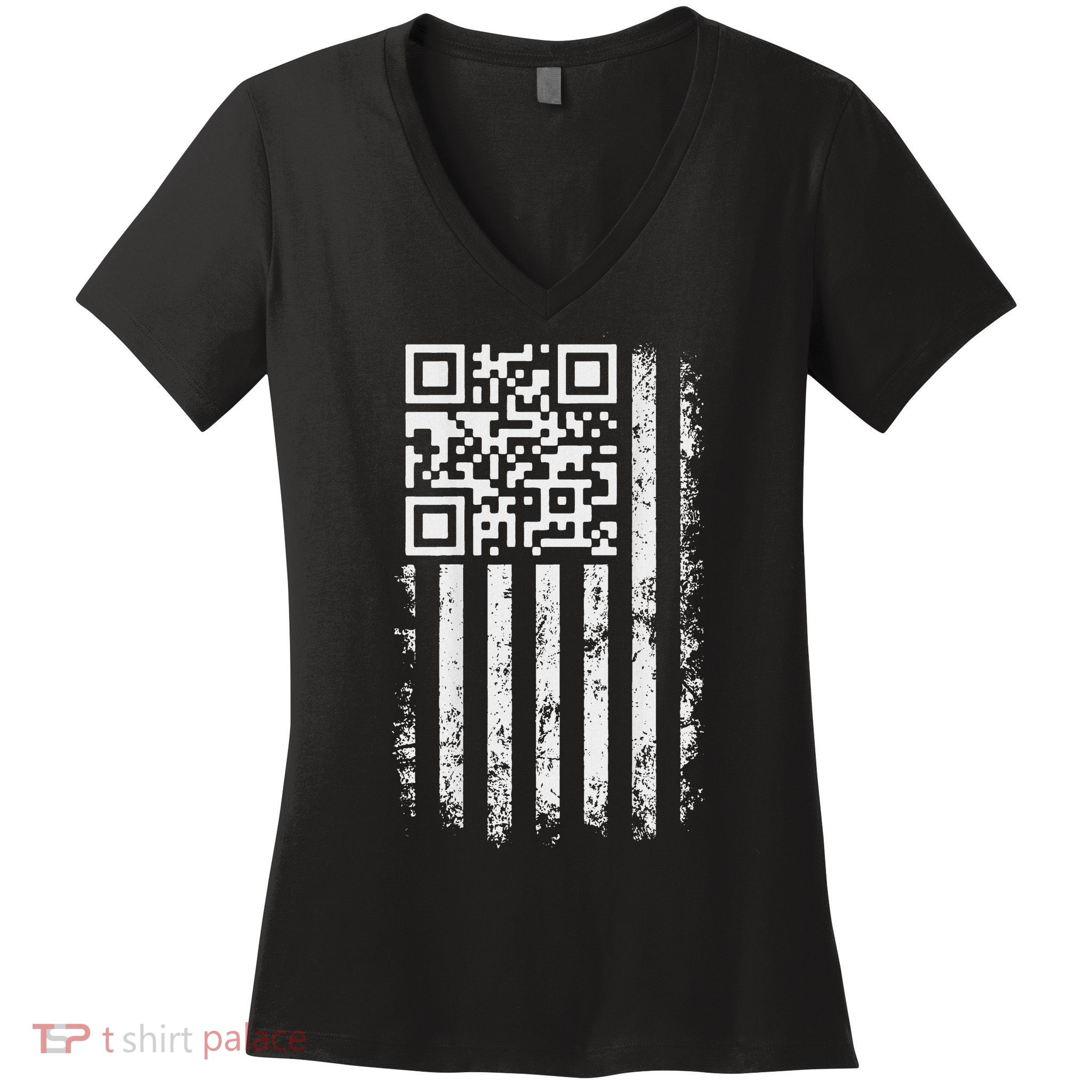 Funny Qr Scan Me President Trump 4547 Trump Dancing Code Women's V-Neck T-Shirt