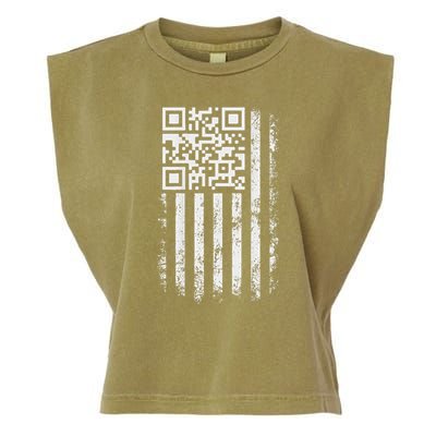 Funny Qr Scan Me President Trump 4547 Trump Dancing Code Garment-Dyed Women's Muscle Tee