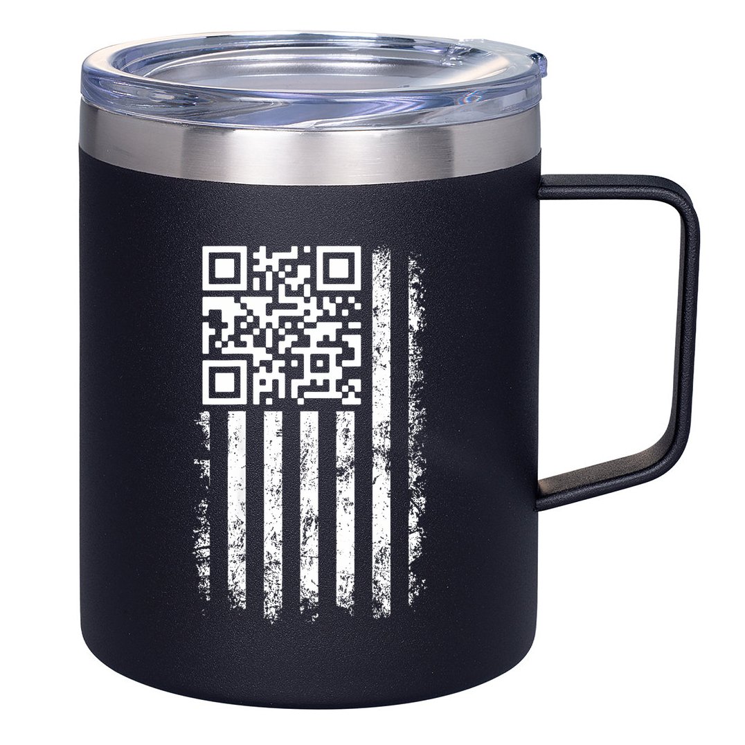 Funny Qr Scan Me President Trump 4547 Trump Dancing Code 12oz Stainless Steel Coffee Mug