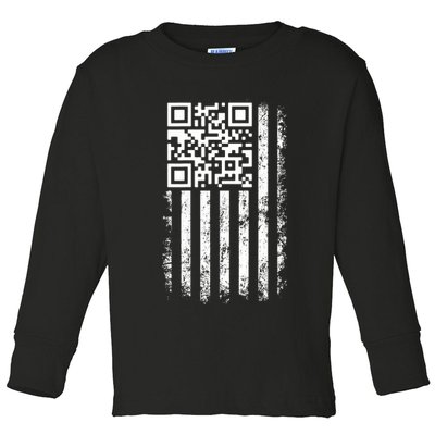 Funny Qr Scan Me President Trump 4547 Trump Dancing Code Toddler Long Sleeve Shirt