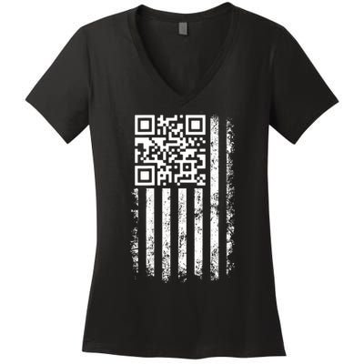 Funny Qr Scan Me President Trump 4547 Trump Dancing Code Women's V-Neck T-Shirt