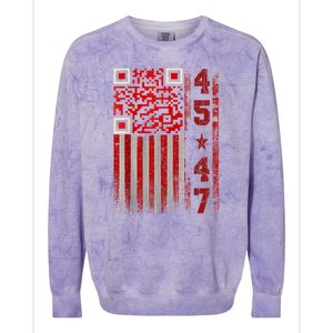 Funny Qr Scan Me President Trump 4547 Trump Dancing Code Colorblast Crewneck Sweatshirt