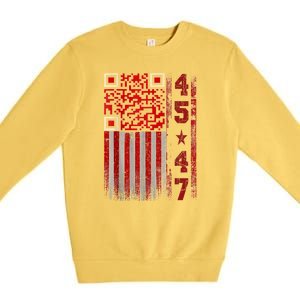 Funny Qr Scan Me President Trump 4547 Trump Dancing Code Premium Crewneck Sweatshirt