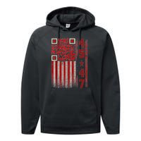 Funny Qr Scan Me President Trump 4547 Trump Dancing Code Performance Fleece Hoodie