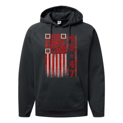 Funny Qr Scan Me President Trump 4547 Trump Dancing Code Performance Fleece Hoodie