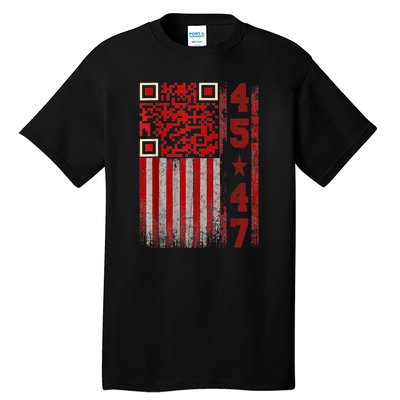 Funny Qr Scan Me President Trump 4547 Trump Dancing Code Tall T-Shirt