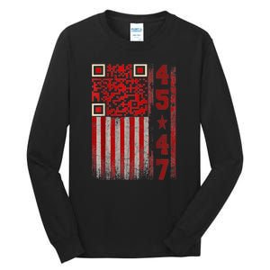 Funny Qr Scan Me President Trump 4547 Trump Dancing Code Tall Long Sleeve T-Shirt