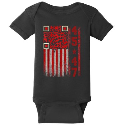 Funny Qr Scan Me President Trump 4547 Trump Dancing Code Baby Bodysuit